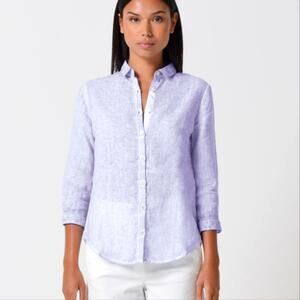 Ploumanac'h Valerie Button Down Shirt Blouse in Lilac Linen size 48 XL